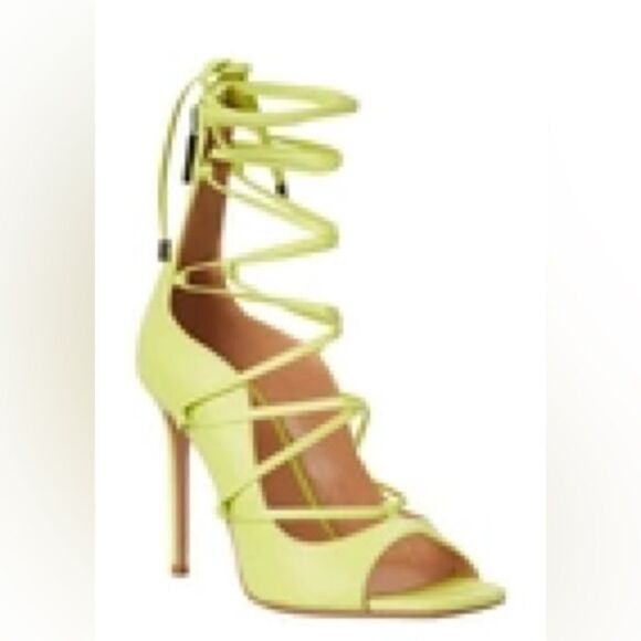 Lita by Ciara Solid Strappy Sandal In Acid Lime NWT - Picture 1 of 7